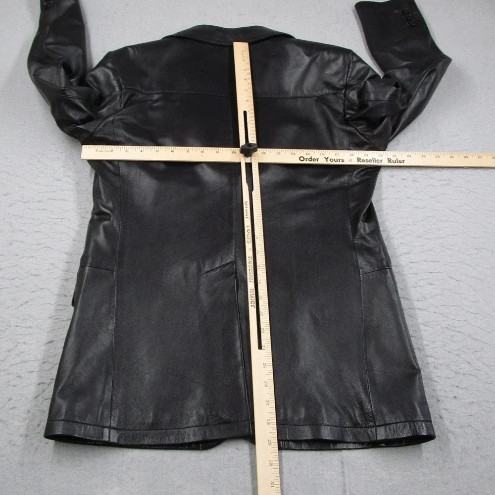 Daniele Alessandrini Italia Men Black Genuine Leather Blazer Jacket Size 46 IT